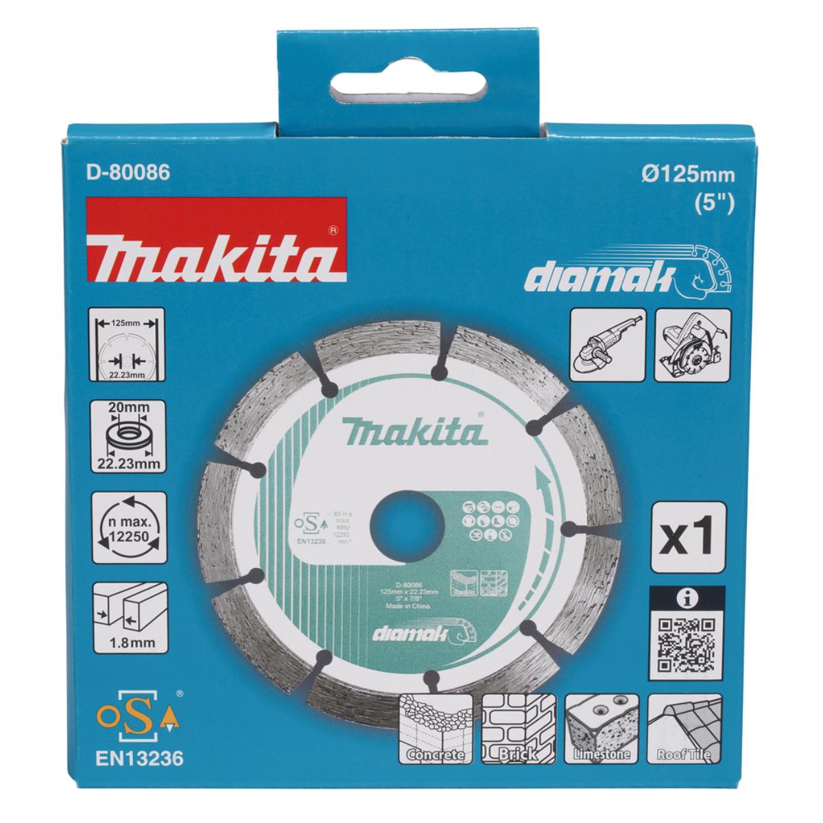 Makita Diamak Diamanttrennscheibe Ø 125 mm, 1,8 mm Schnittstärke, Beton, Ziegel, Stein