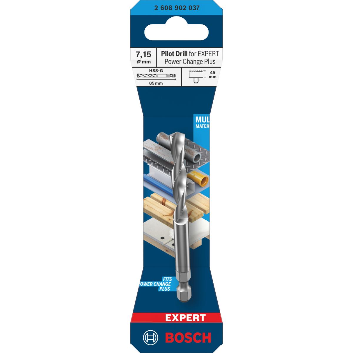 Bosch Zentrierbohrer für EXPERT Power Change Plus, HSS-G, Ø7.15 x 44 x 85 mm