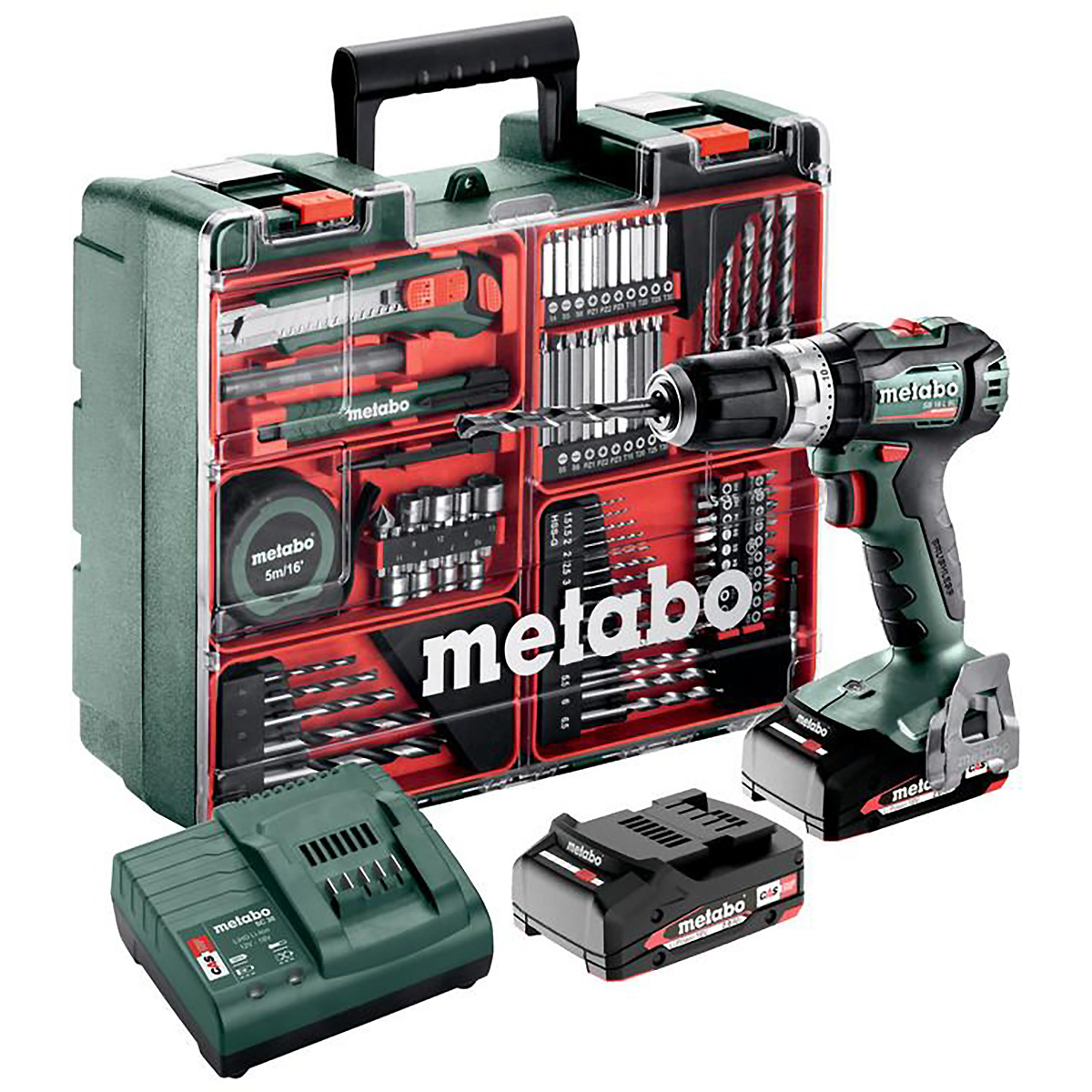 Metabo Akku-Schlagbohrschrauber SB 18 L BL Set Mobile Werkstatt - Kunststoffkoffer - 18V 2x2Ah Li-Po