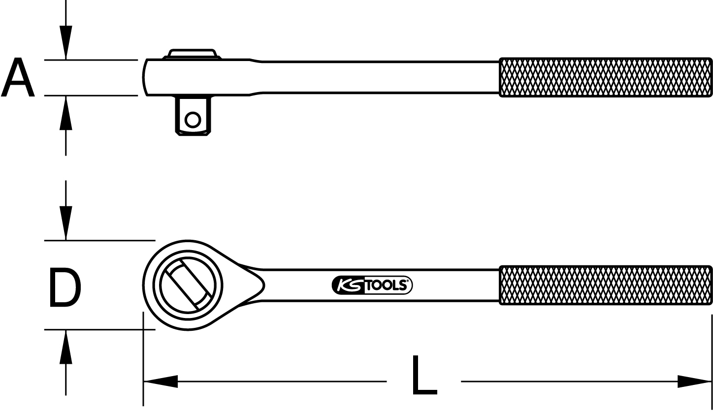 KS Tools BERYLLIUMplus Umschaltknarre 3/4" 300 mm 