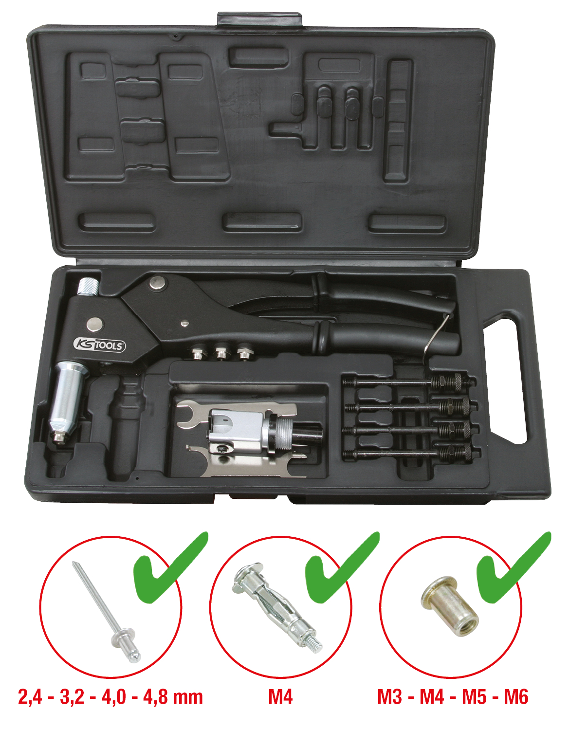KS Tools Universal-Handnietzangen-Satz, 10-tlg