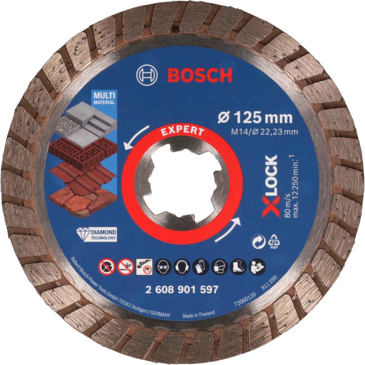 Bosch EXPERT MultiMaterial X-LOCK Diamanttrennscheiben, 22,23 x 2,4 x 12 mm