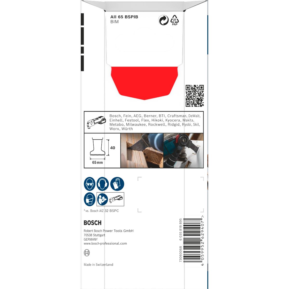 Bosch PRO AII 65 BSPIB Blatt für Multifunktionswerkzeuge,65 x 40 mm