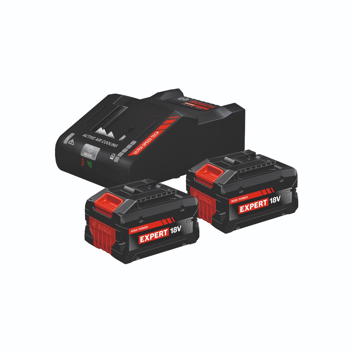 Bosch Batterie/Ladegerät Set 2x EXBA18V-80 + EXAL18V-160