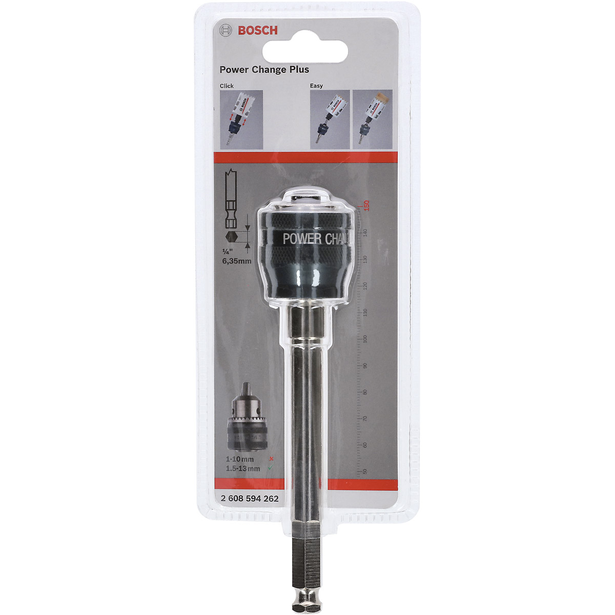 Bosch Verlängerungsstange 150 mm/ 6 Zoll und PC Plus-Dorn 7/16 Zoll, 11 mm