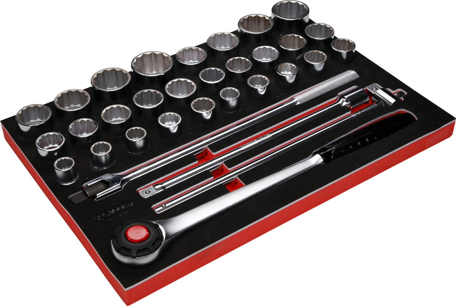 KS Tools 3-4'' Steckschlüssel-Satz in Schaumstoffeinlage, 32-tlg