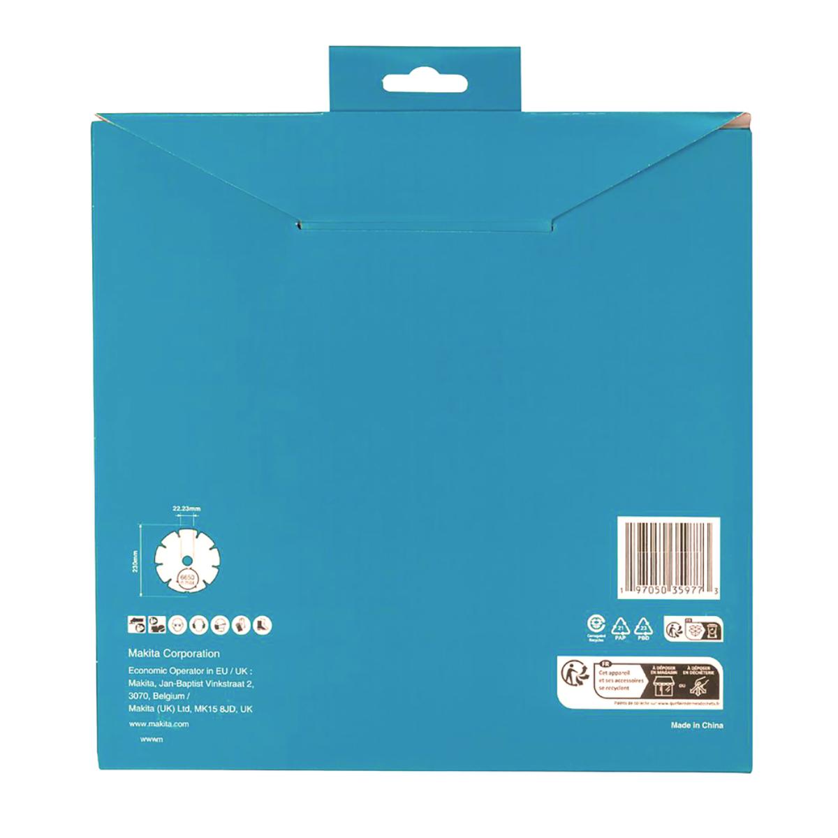 Makita Diamak Diamanttrennscheibe Ø 230 mm, 2,3 mm Schnittstärke, Beton, Ziegel, Stein