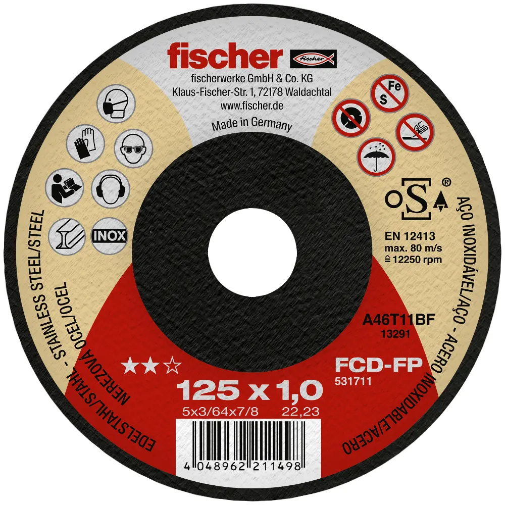 Fischer Trennscheibe FP 1,0/125 flach Inox