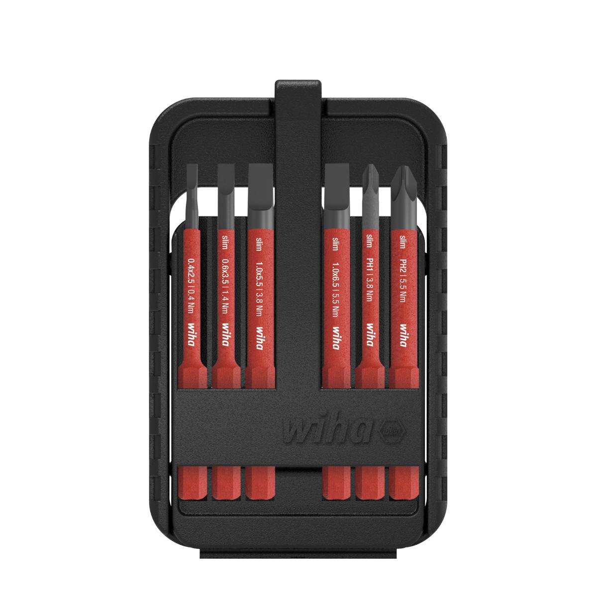 Wiha Bit Set slimBit electric Schlitz, Phillips 6-teilges Set