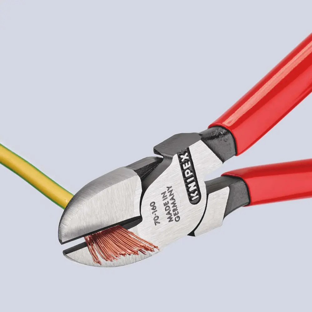 KNIPEX Seitenschneider mit Kunststoff überzogen schwarz atramentiert 160 mm