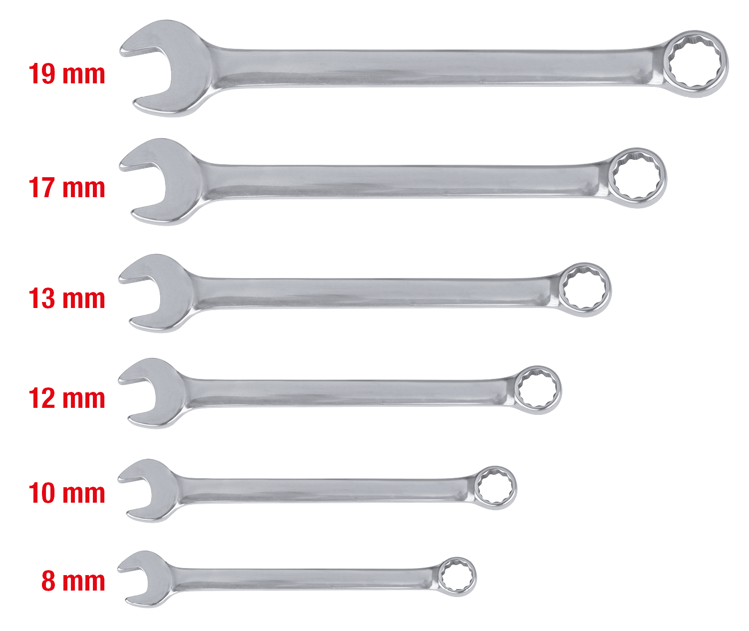 KS Tools EDELSTAHL Ringmaulschlüssel-Satz, abgewinkelt, 6-tlg