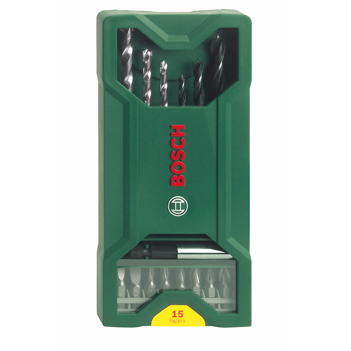 Bosch Mini-X-Line Mixed-Set, 15-teilig, 3 Stein-, 3 Holzbohrer, 8 Schrauberbits