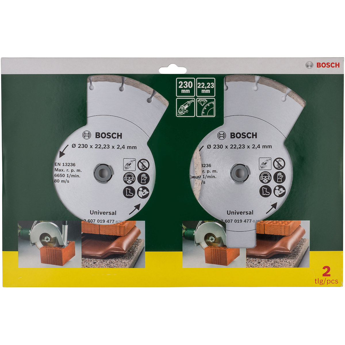 Bosch Diamanttrennscheibe für Baumaterial, Durchmesser(mm): 230, 2er-Pack