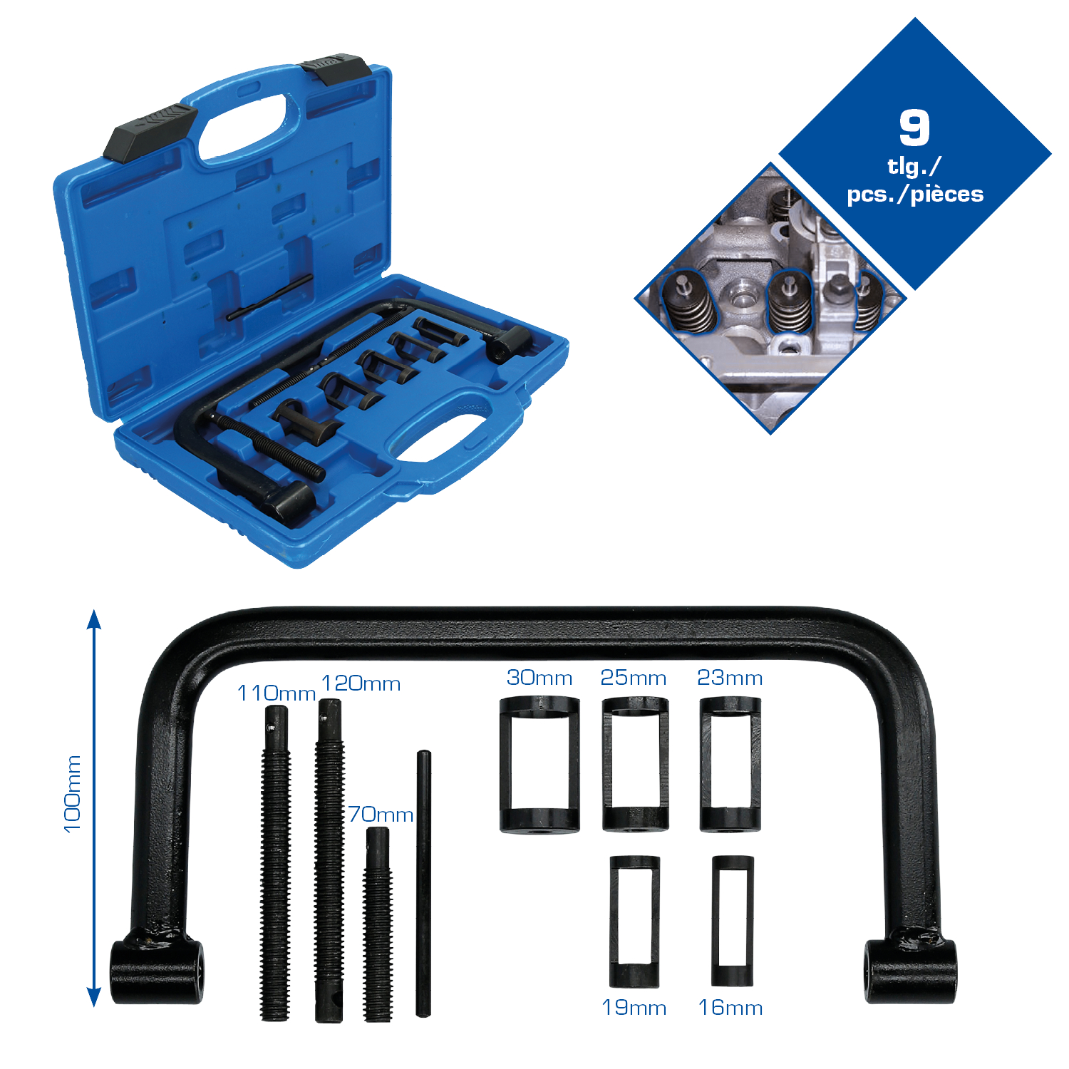 Brilliant Tools Ventilfeder-Montagewerkzeug-Satz, 9-tlg - BT541050