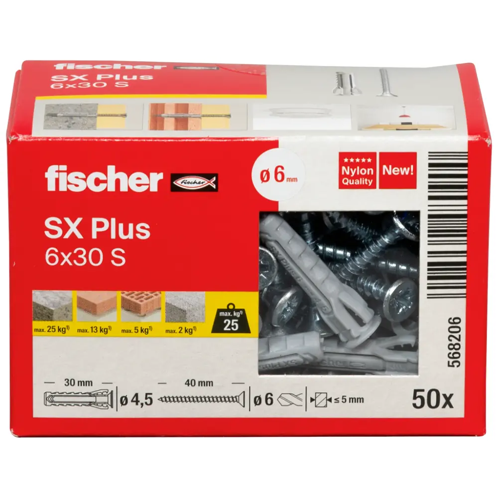 Fischer Spreizdübel SX Plus 6x30 S