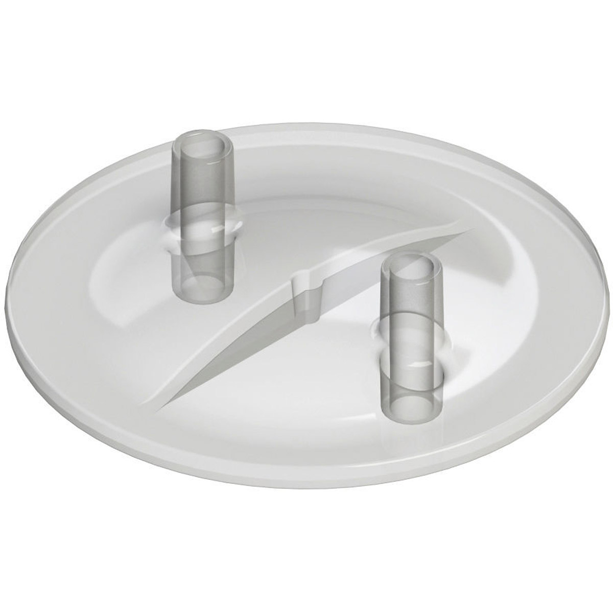 Kerbl Melkeimerdeckel flach 16x20mm transparent, 2 Stutzen