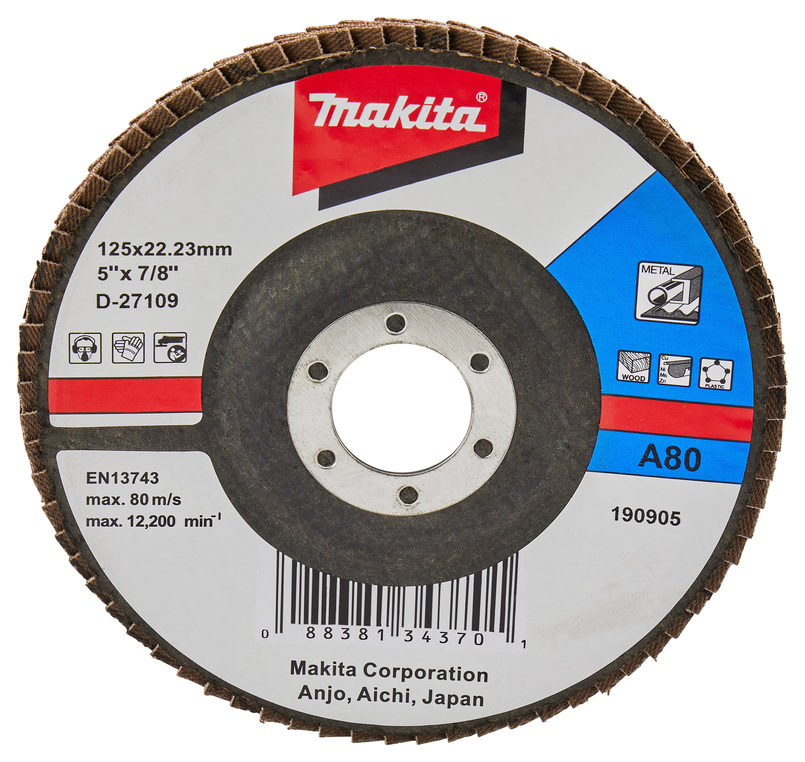 Makita Fächerschleifscheibe 125mm A80 - D-27109