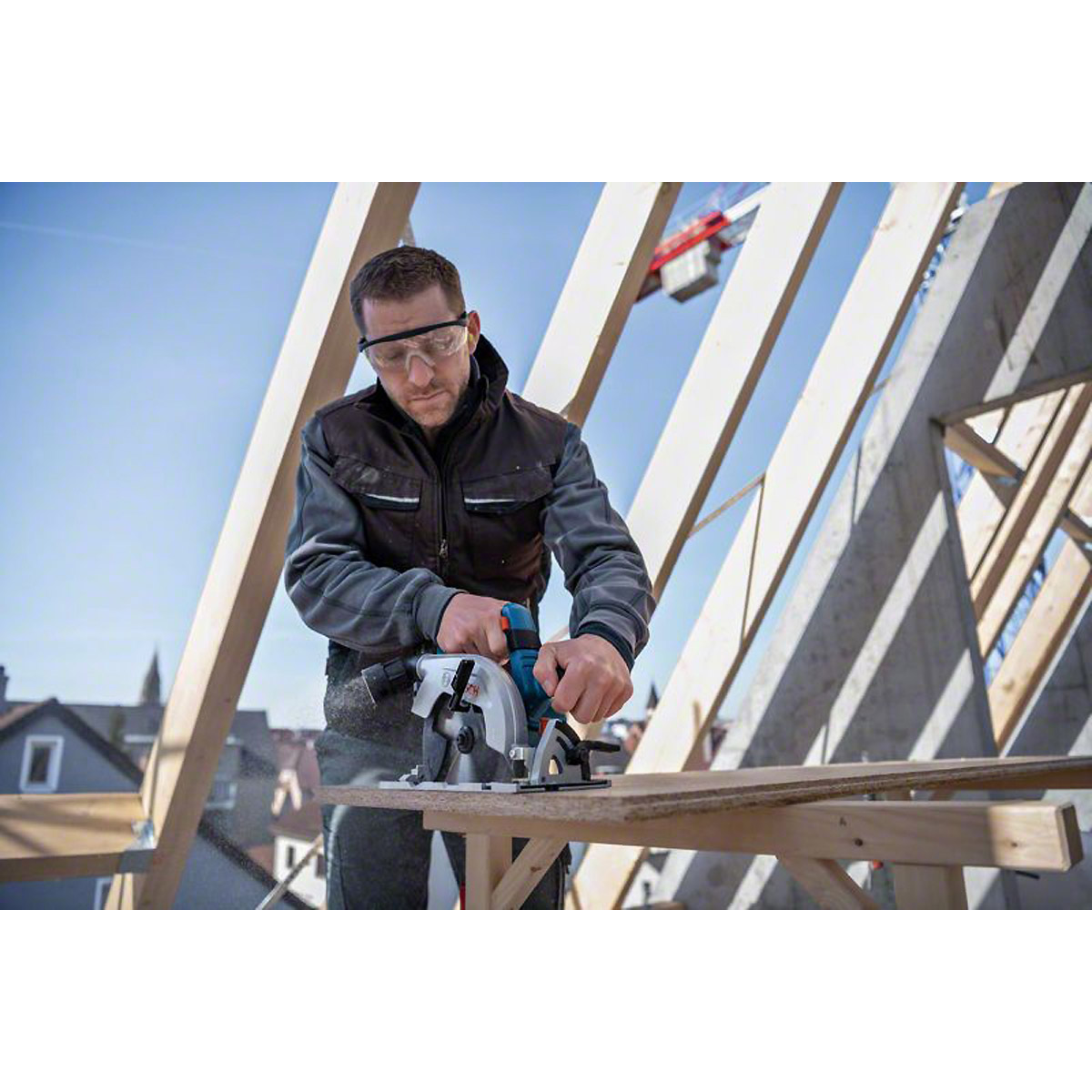 Bosch Akku-Kreissäge GKS 18V-57-2, 2 x Akku ProCORE18V 5.5 Ah, Ladegerät, L-BOXX