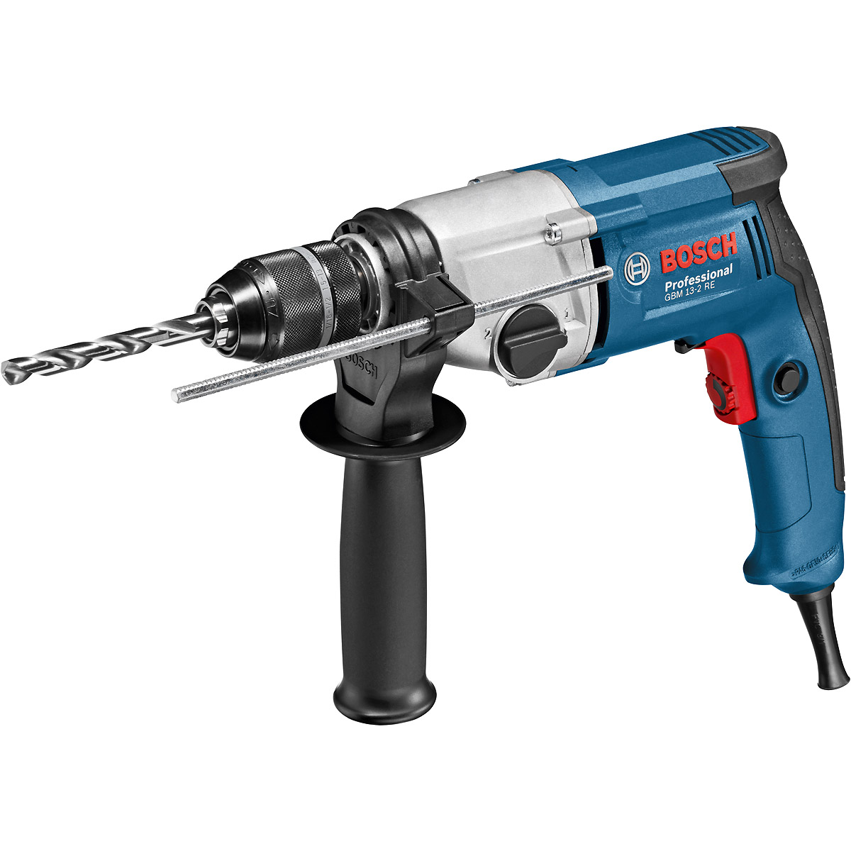 Bosch Bohrmaschine GBM 13-2 RE, mit hochpräzisem Schnellspannbohrfutter 1,5 - 13 mm