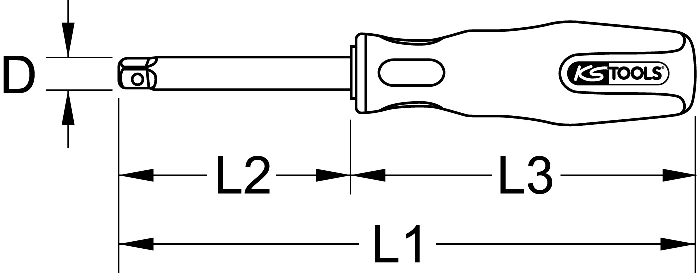 KS Tools 1/4" Vierkant-Schraubendreher, 150mm