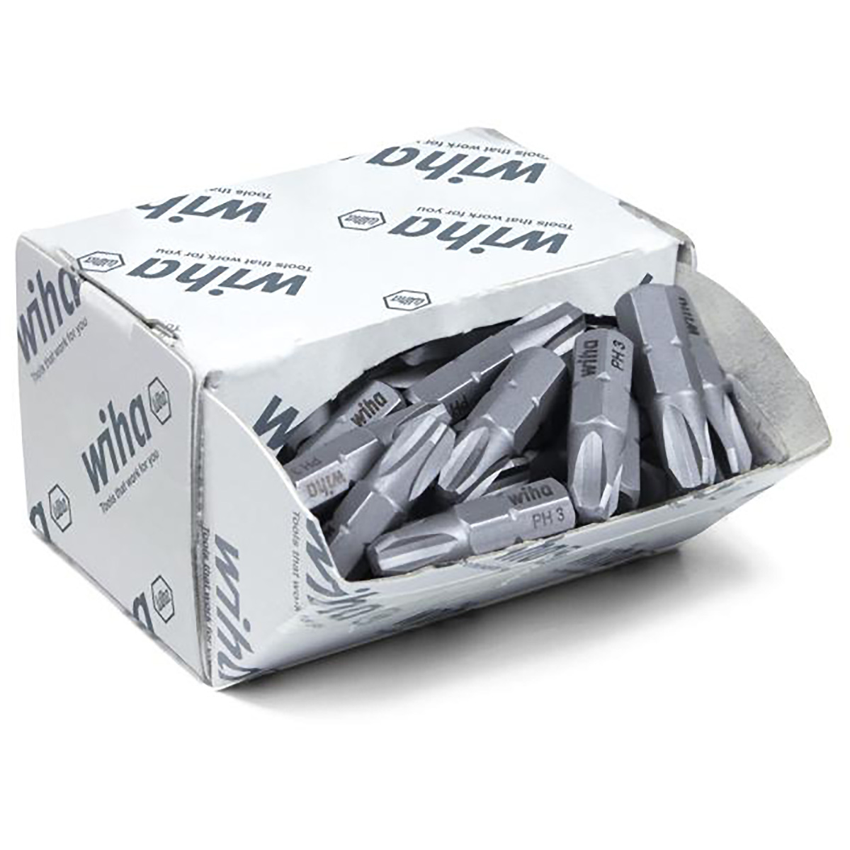 Wiha Bit Set Standard 25 mm Phillips (PH3) 50-teilges Set 1/4 zoll C6,3 in Großpackung