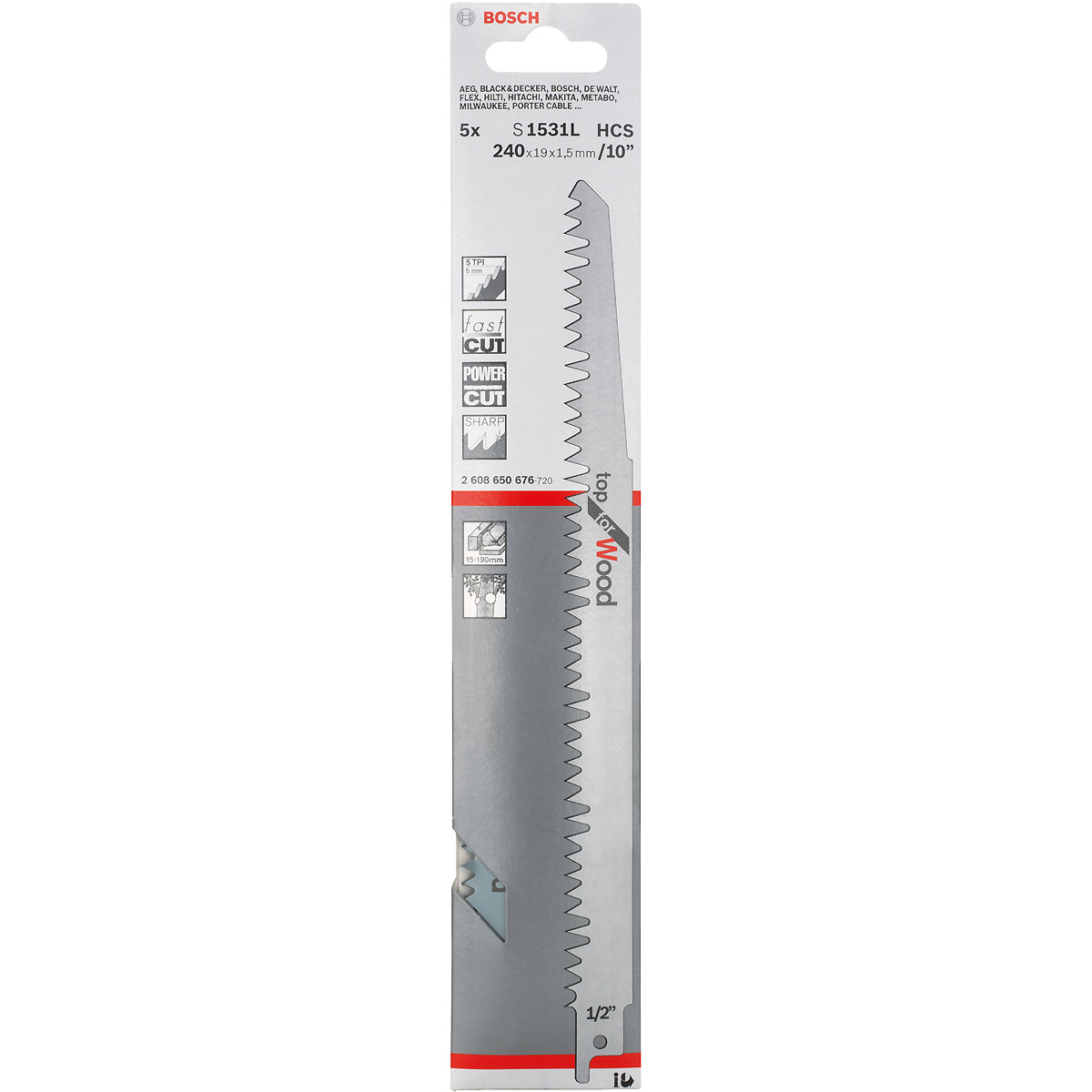 Bosch Säbelsägeblatt S 1531 L, Top for Wood