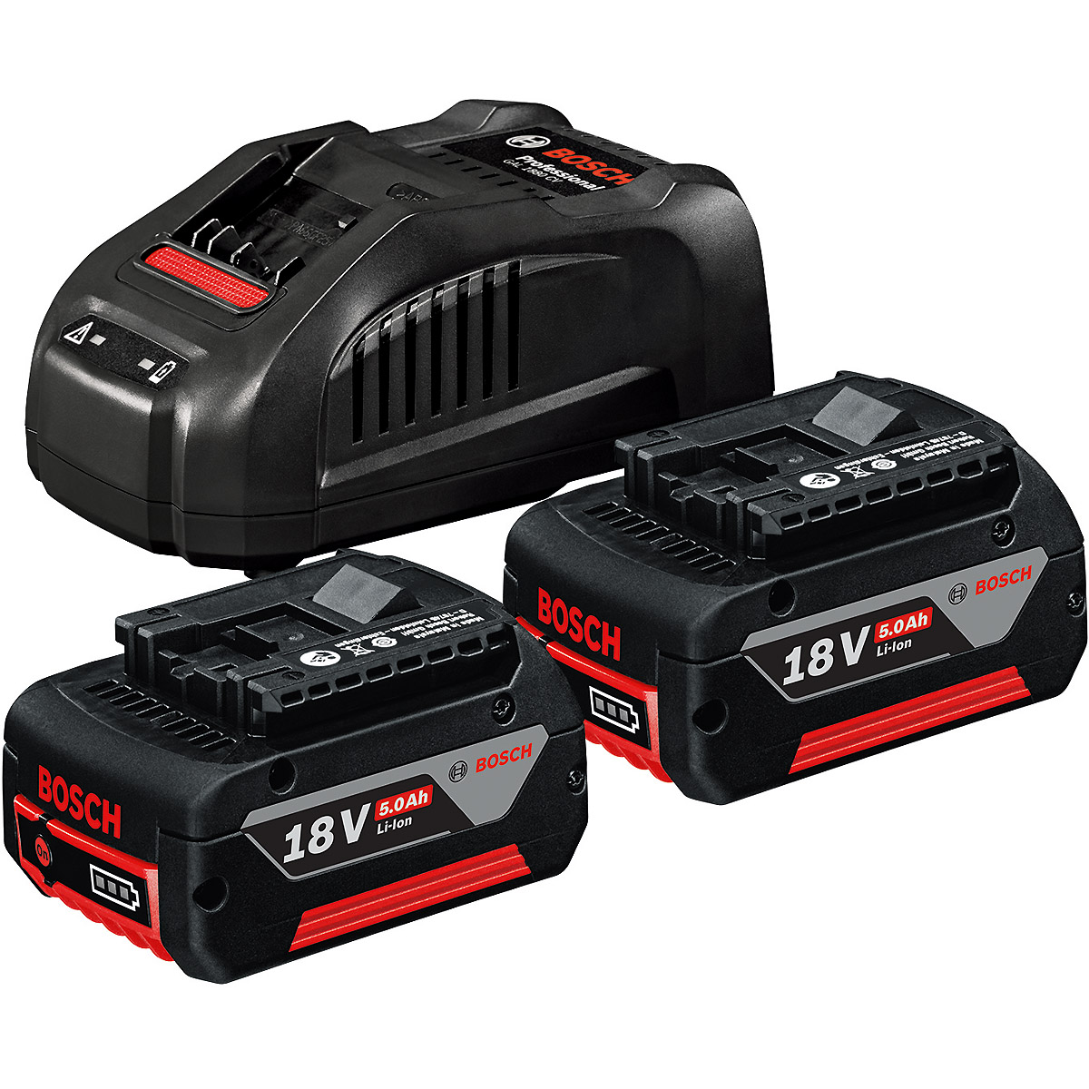 Bosch Akku Starter-Set: 2 x GBA 18 Volt, 5.0 Ah und GAL 1880 CV