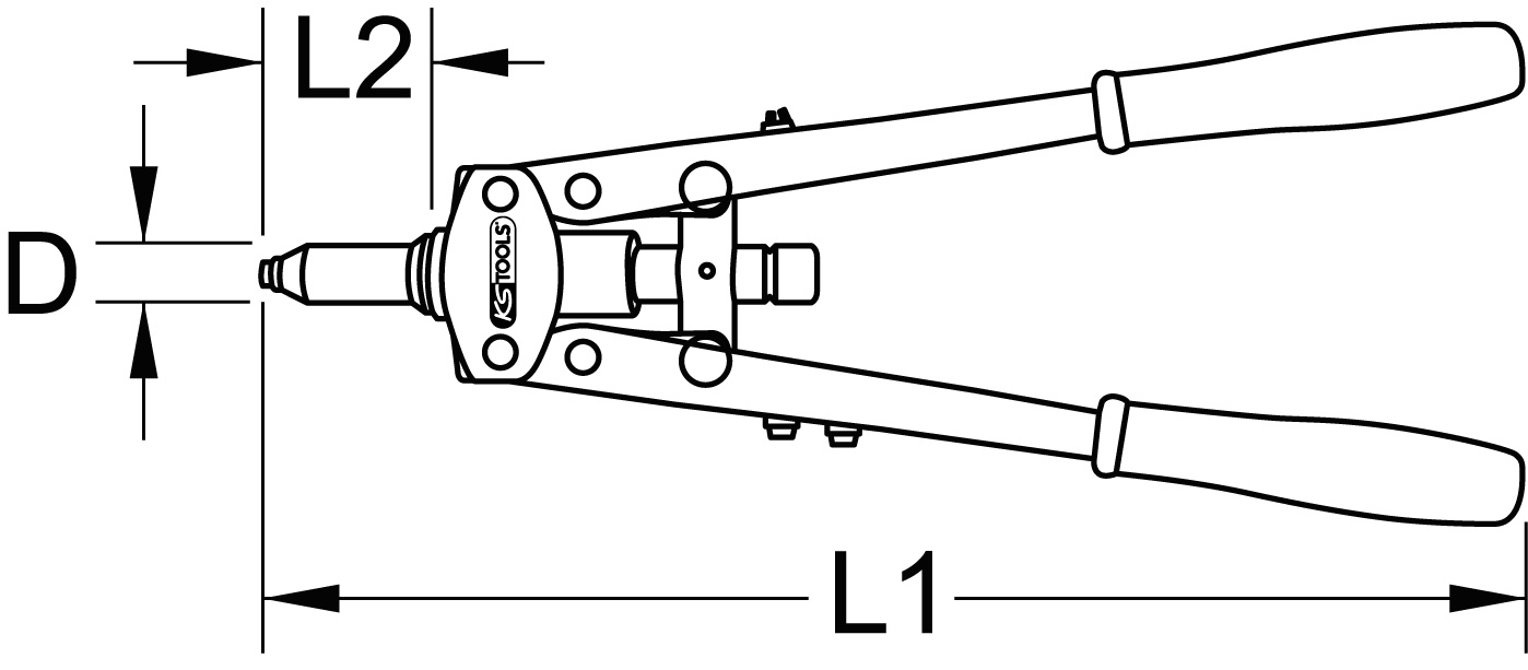KS Tools Universal-Nietzange, 510 mm
