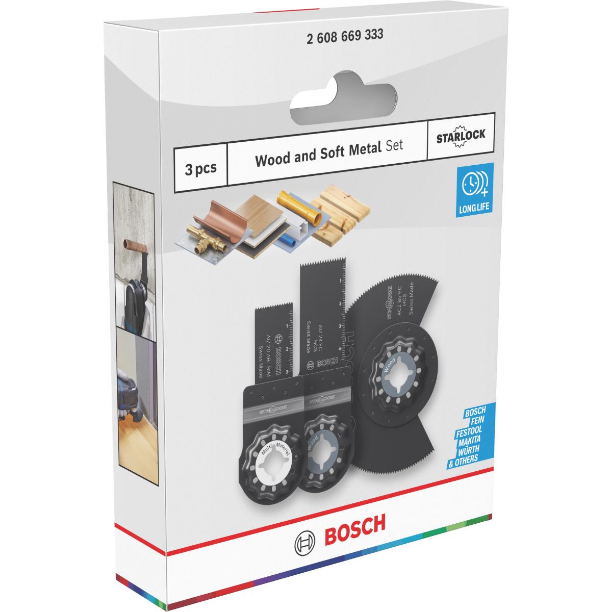 Bosch OMT Holz- und Weichmetall-Blatt für oszillierende Multifunktionswerkzeuge TU10 ,3-teiliges Set