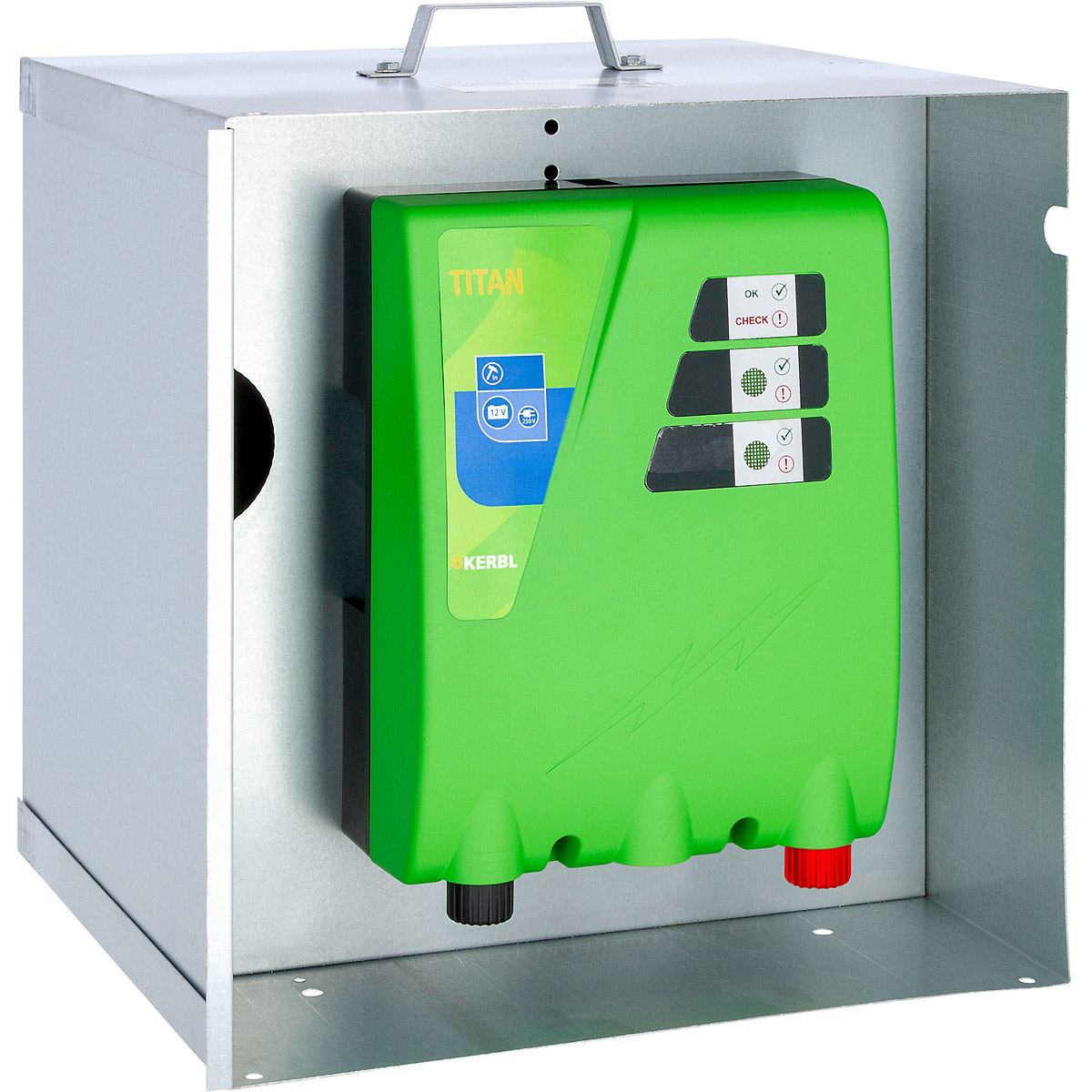 Kerbl Metall-Akkukasten mit Dach für AN-12V-Geräte