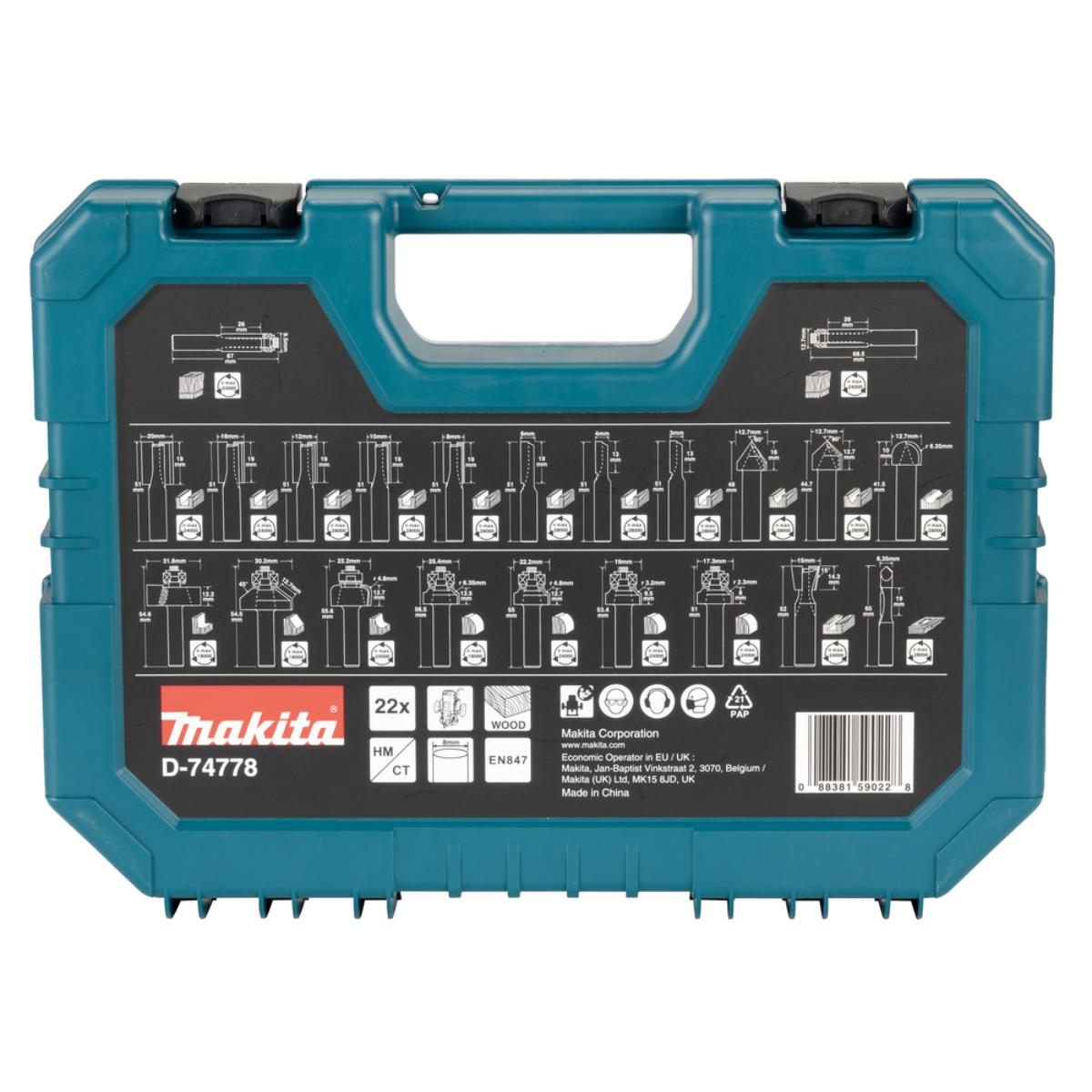 Makita Fräser-Set 22-teilig - D-74778