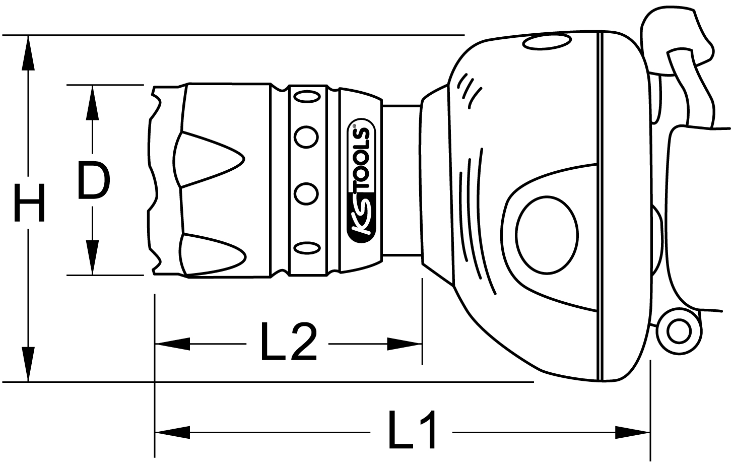 KS Tools perfectLight Kopflampe mit Fokus 140 Lumen