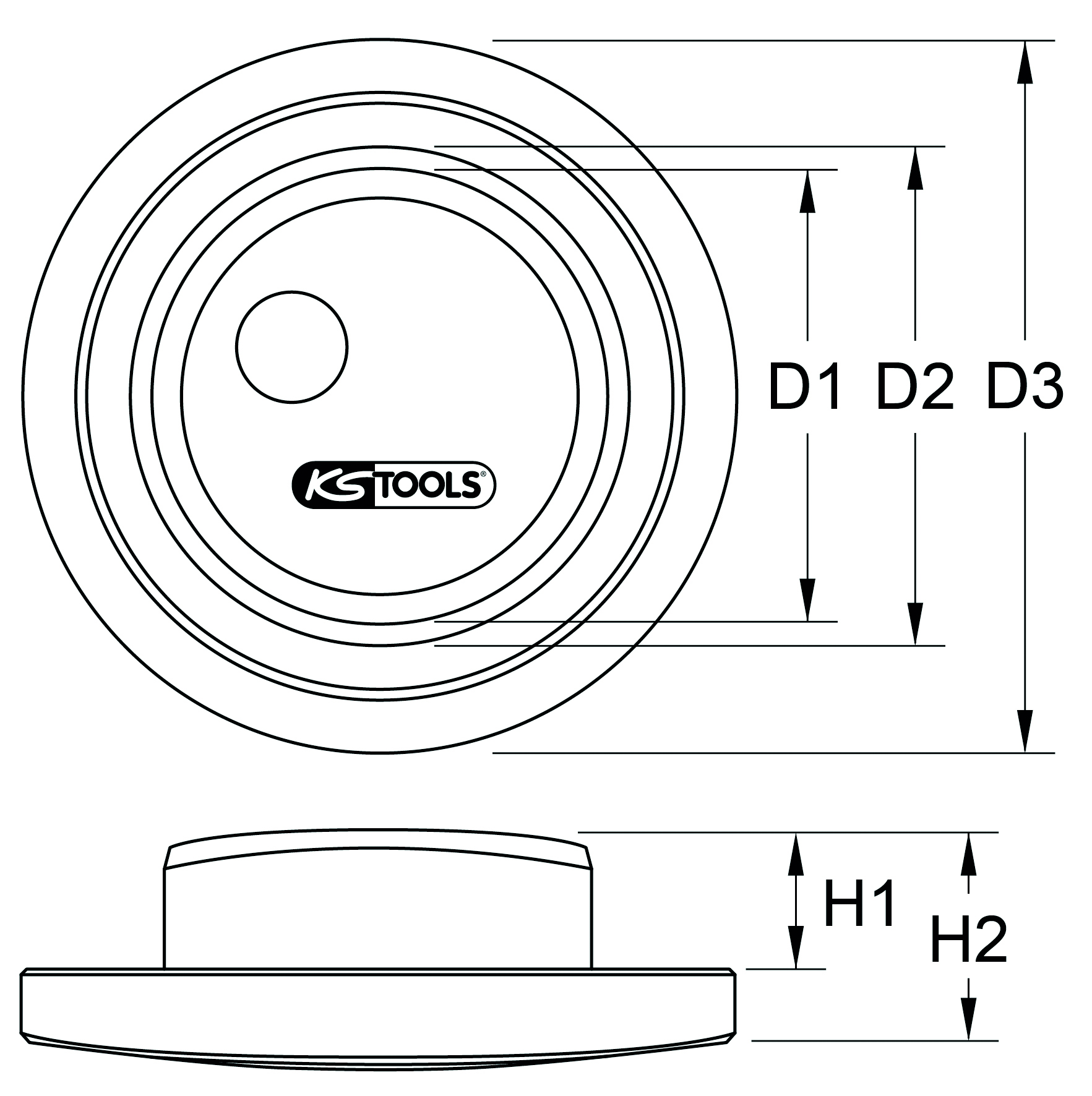 KS Tools Radlager-Einbauhilfe für Volvo, Liftachse, Ø51 mm
