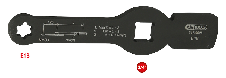 KS Tools 3/4" Schlag-Torx-E-Schlüssel mit 2 Schlagflächen, E18