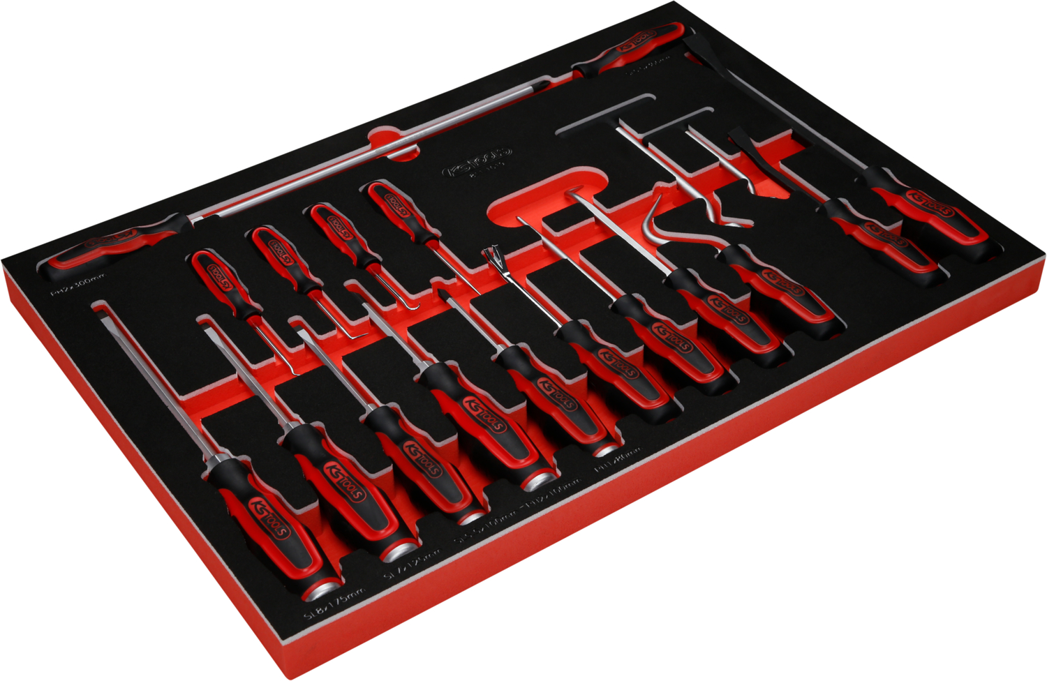 KS Tools Schraubendreher- - und Haken-Satz in Schaumstoffeinlage, 19-tlg