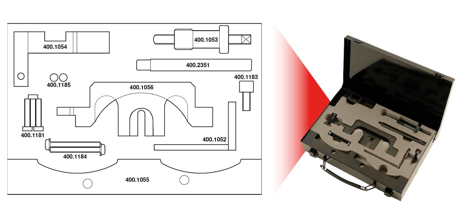 KS Tools Motoreinstell-Werkzeug-Satz für BMW, 10-tlg