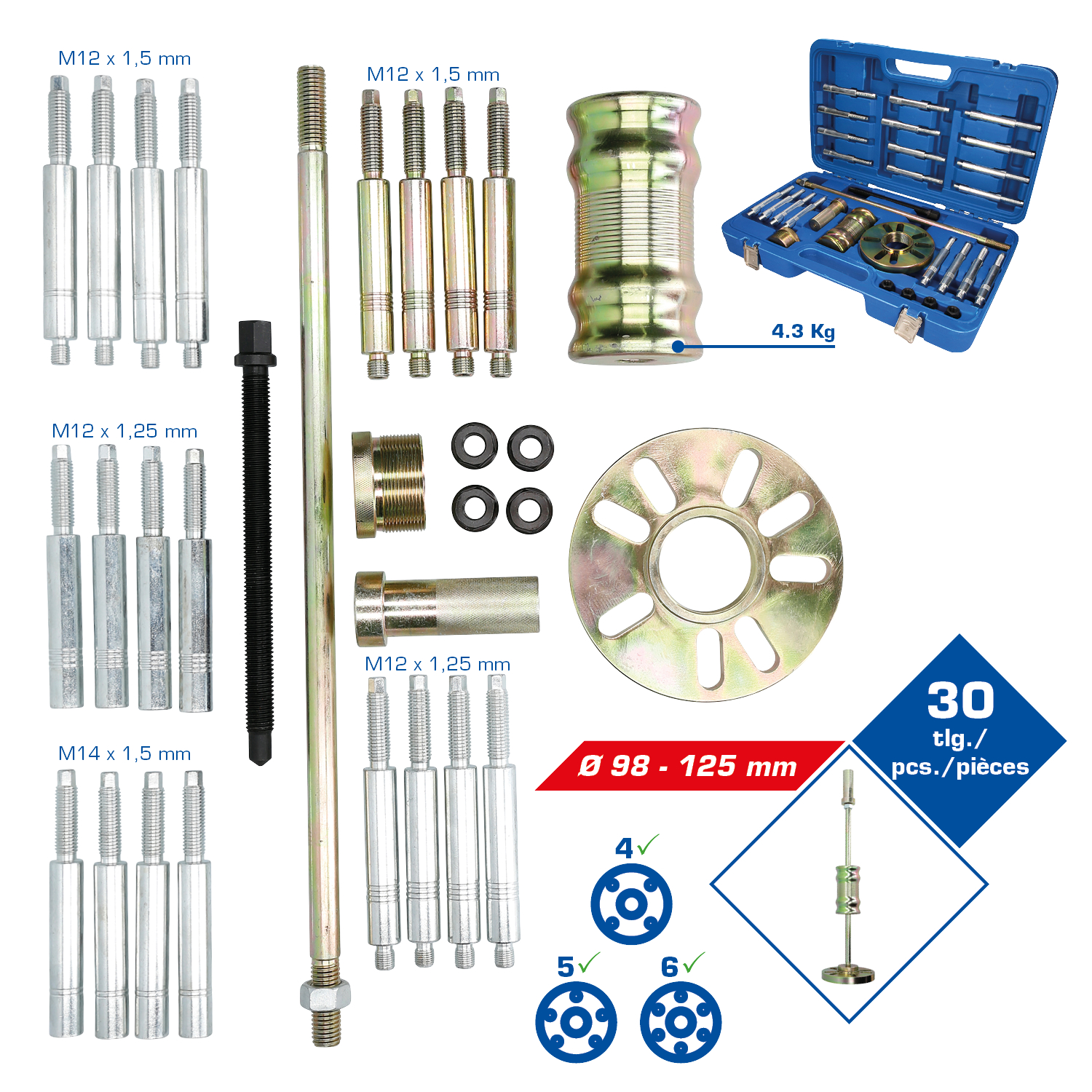 Brilliant Tools Radnaben-Werkzeug-Satz, 30-tlg - BT671100