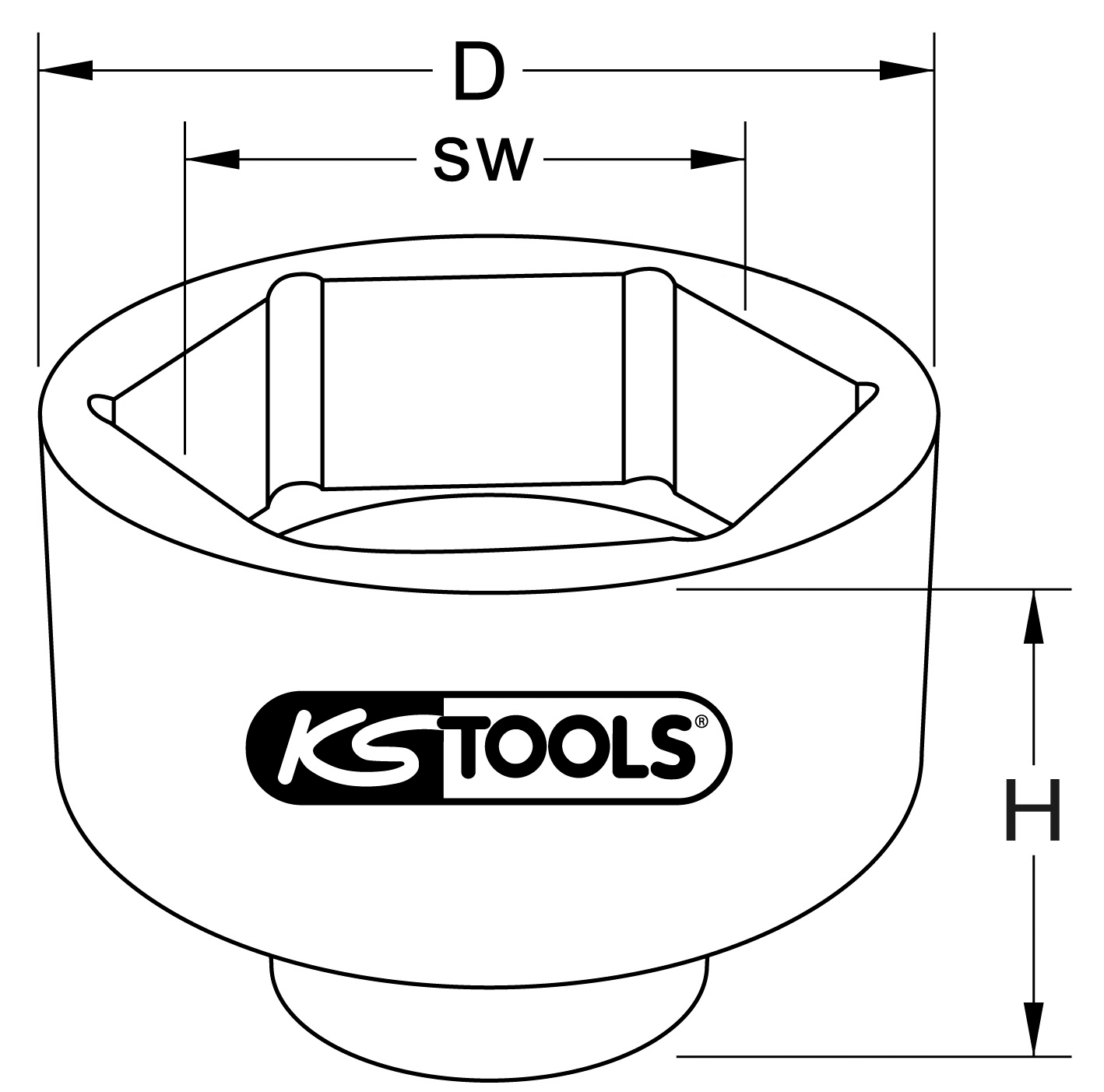 KS Tools 1" Achsmuttern-Schlüssel für DAF, 120 mm