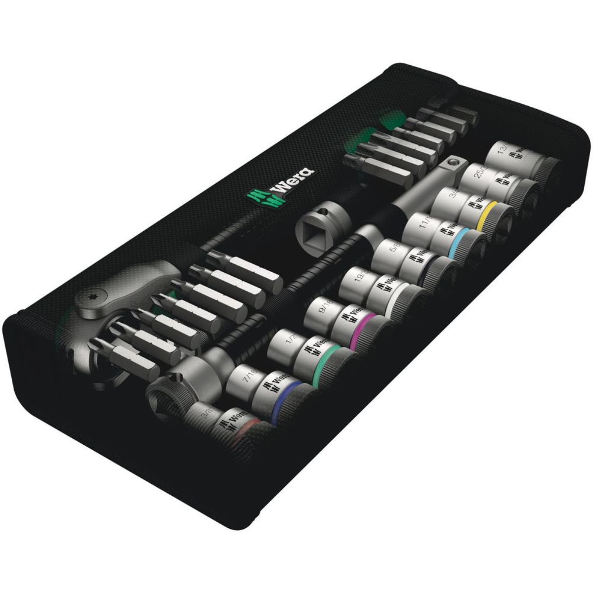 Wera 8100 SC 9 Zyklop Speed-Knarrensatz, 1/2"-Antrieb, zöllig, 28-teilig