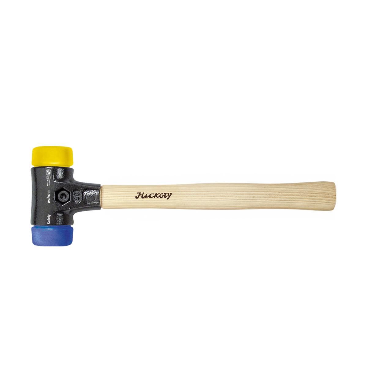 Wiha Schonhammer Safety weich/mittelhart mit Hickory-Holzstiel, Rund-Schlagkopf - 2 Stück