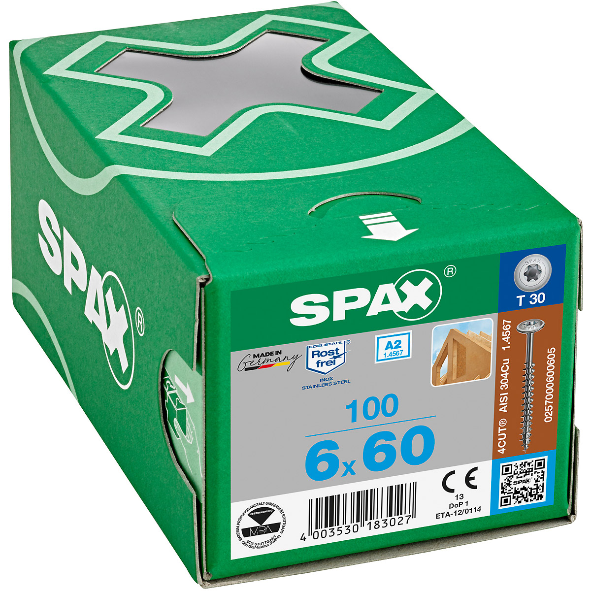 SPAX A2 Tellerkopf T-Star Plus T30 Vollgewinde, 100 Stück