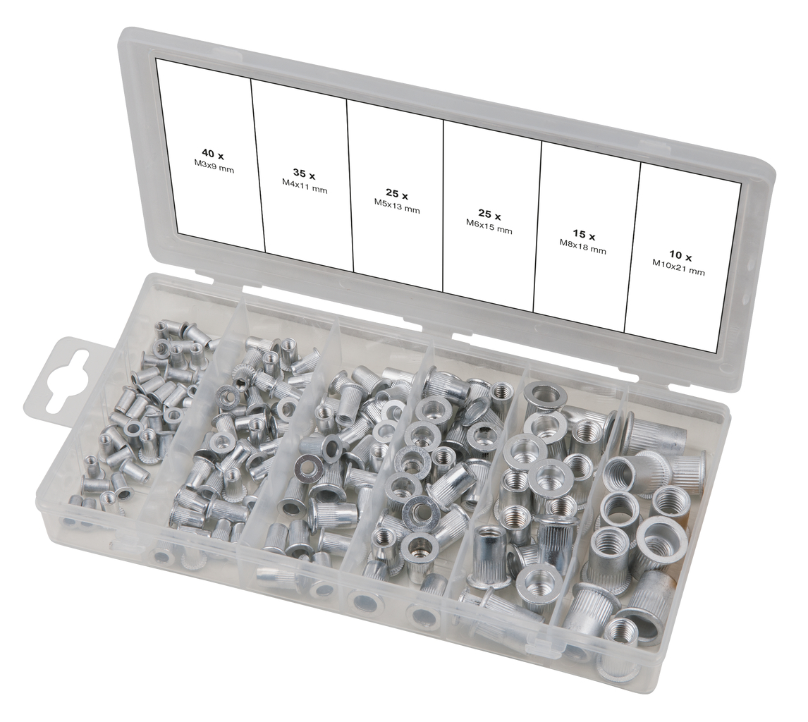 KS Tools Sortiment Gewindenieten, Aluminium, M3x9mm-M10x21mm, 150-tlg