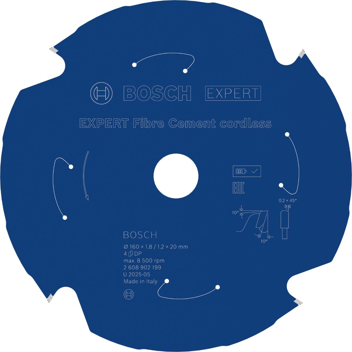 Bosch EXPERT Fiber Cement Kreissägeblatt, 160x1,8x20 mm, Z4