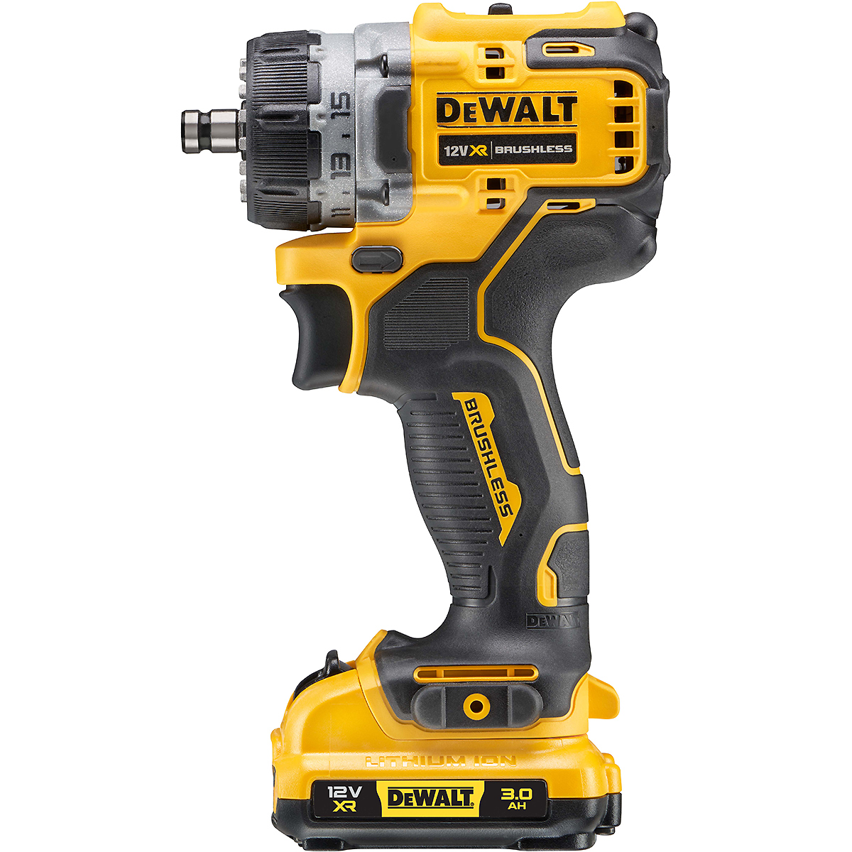 DEWALT Akku-Bohrschrauber + 4 Wechselköpfe 12V + 2 Akku + Schnellladegerät