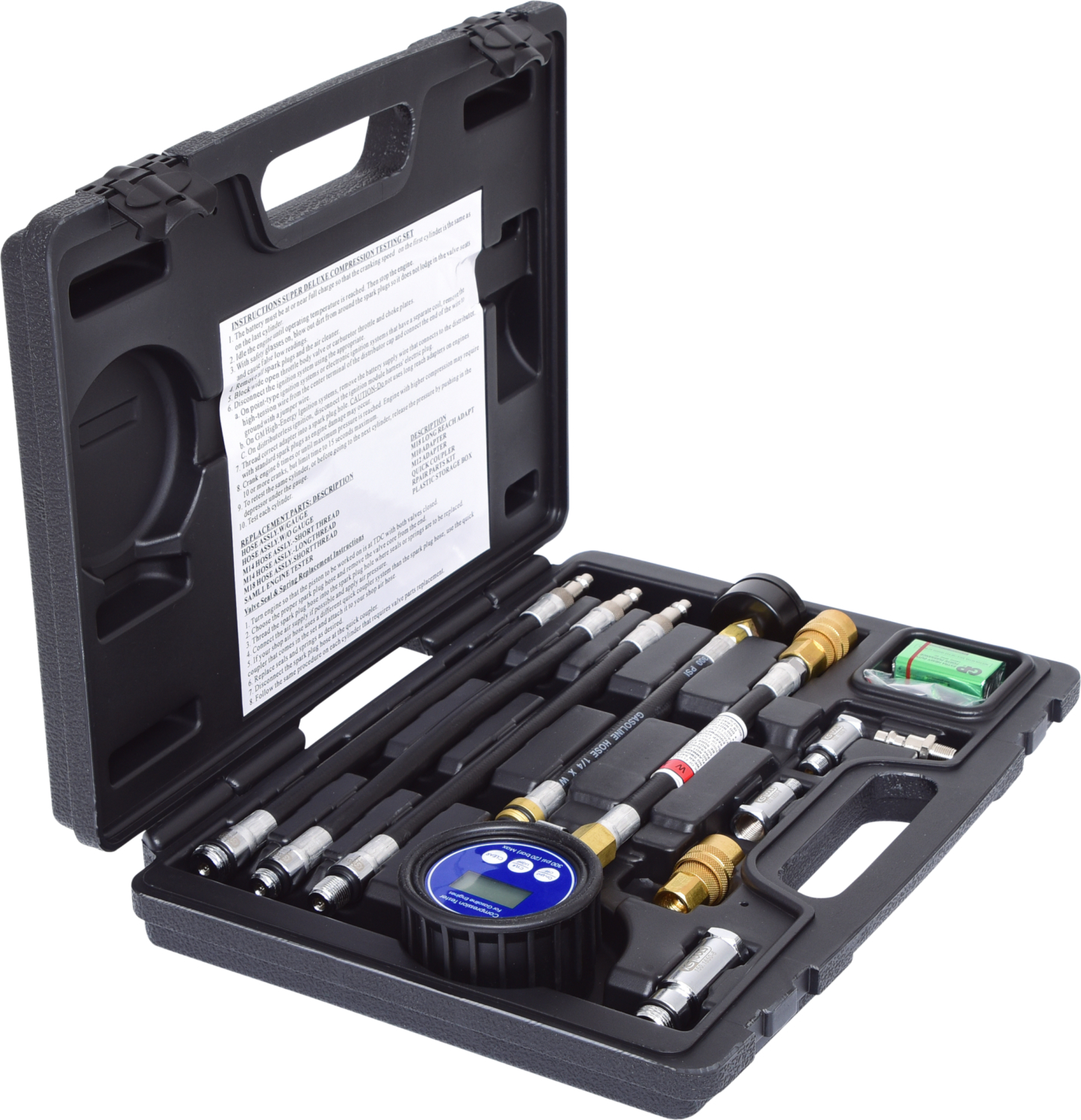 KS Tools Digitales Kompressions-Druckprüfgerät, 10-tlg
