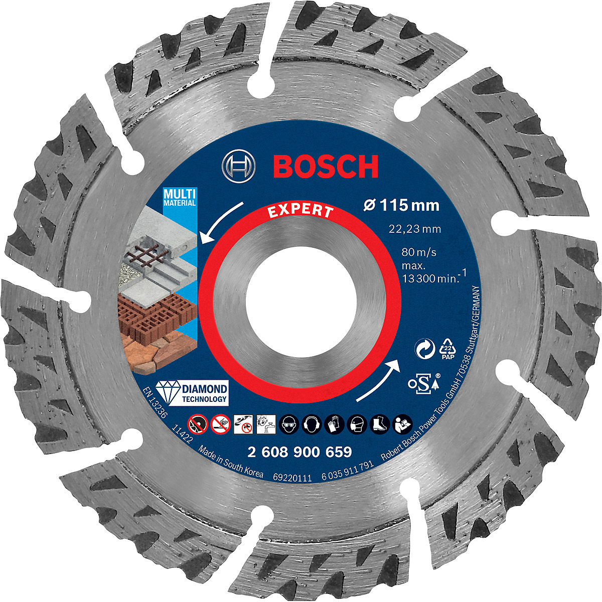 Bosch EXPERT MultiMaterial Diamanttrennscheiben, für kleine Winkelschleifer