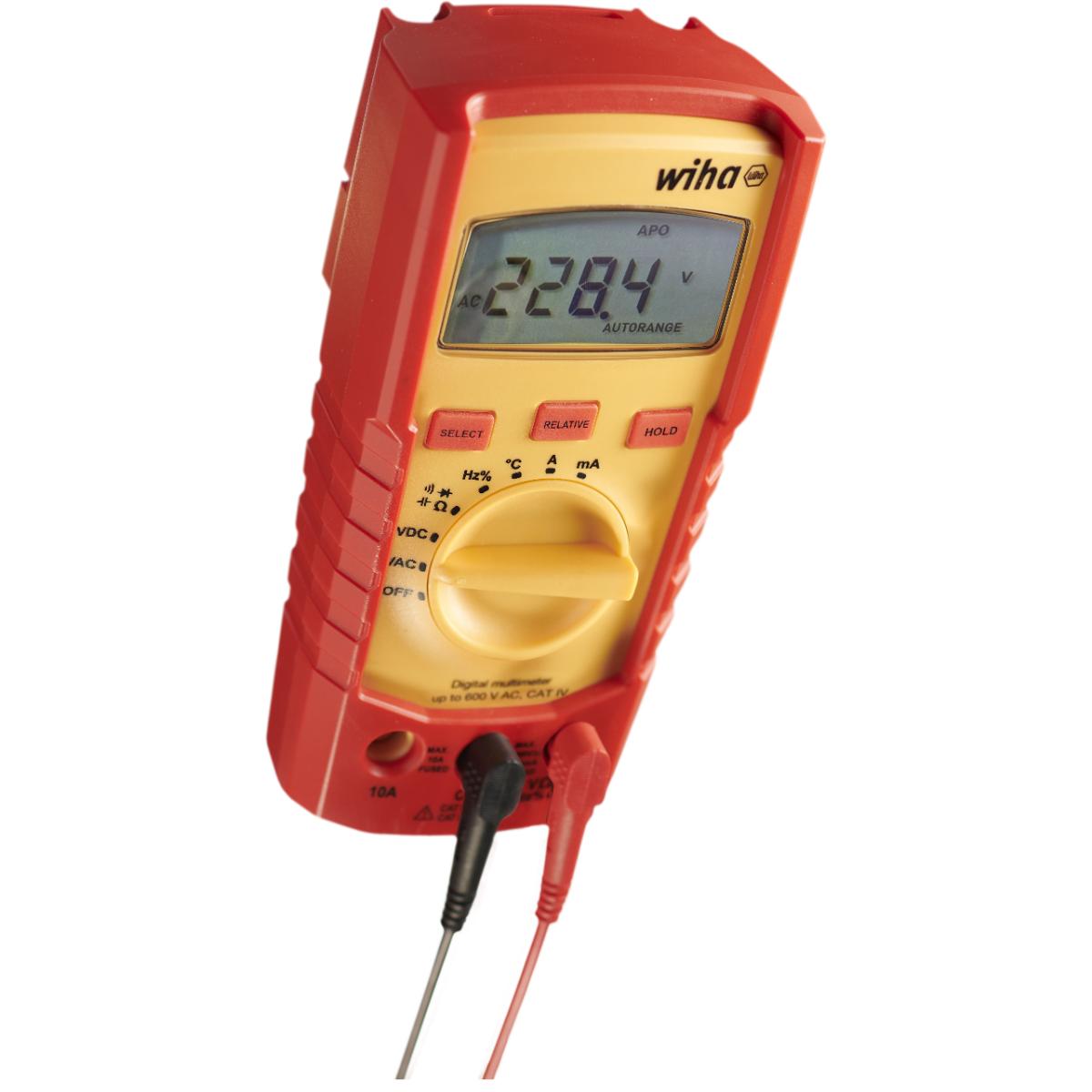Wiha Digitales Multimeter bis 600 V AC, CAT IV mit 2x AAA-Batterien