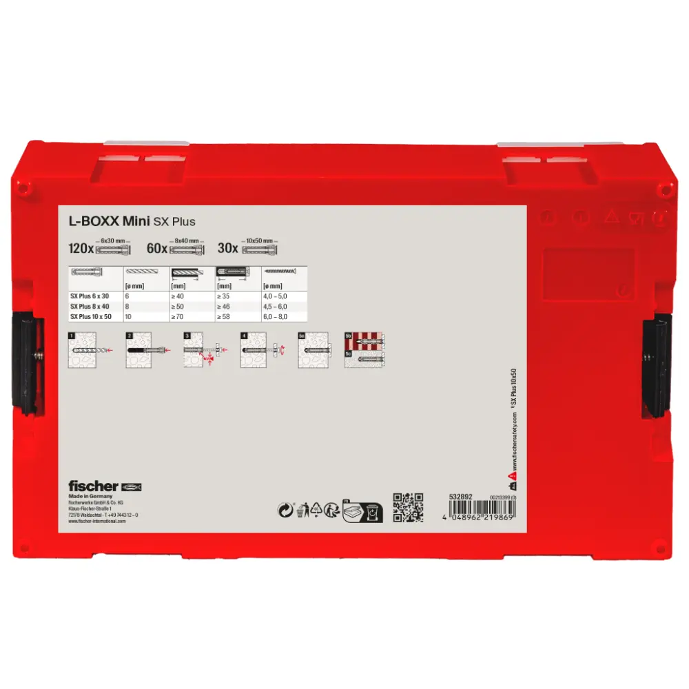Fischer Dübelsortiment L-BOXX mini SX Plus (210 Teile)
