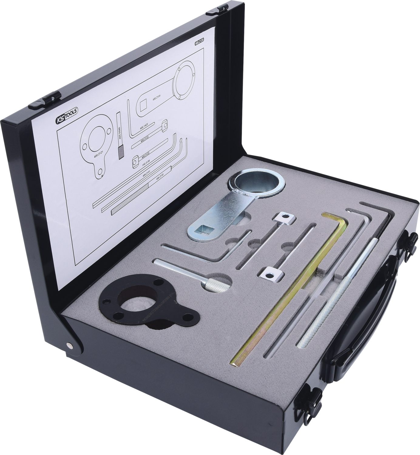 KS Tools Motoreinstell-Werkzeug-Satz für VAG, 9-tlg, Audi, Seat, Škoda, Volkswagen