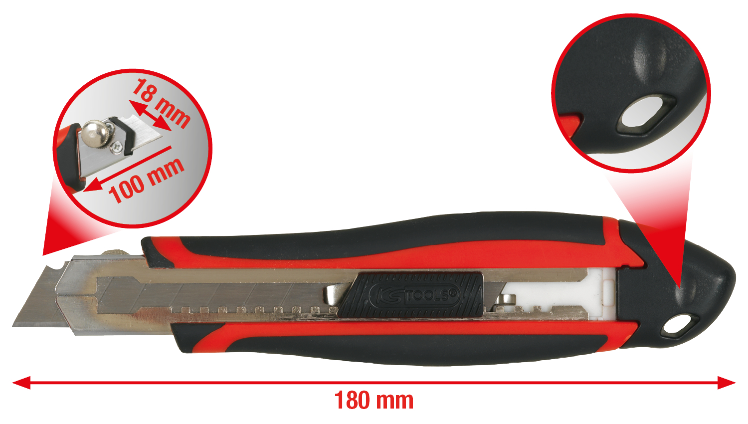 KS Tools Komfort-Abbrechklingen-Messer 18 mm